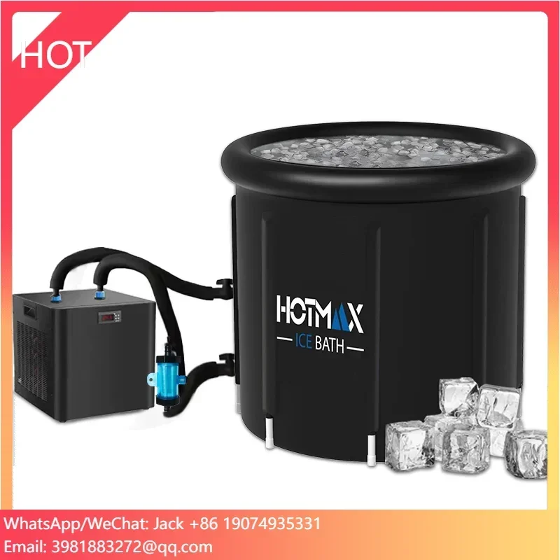 

Vanace 80*75cm 99gal Water Inflatable Healthcare Pool Cold Plunge Ice Tub Bath With 1/3HP Chiller for Athletes Sports Recovery