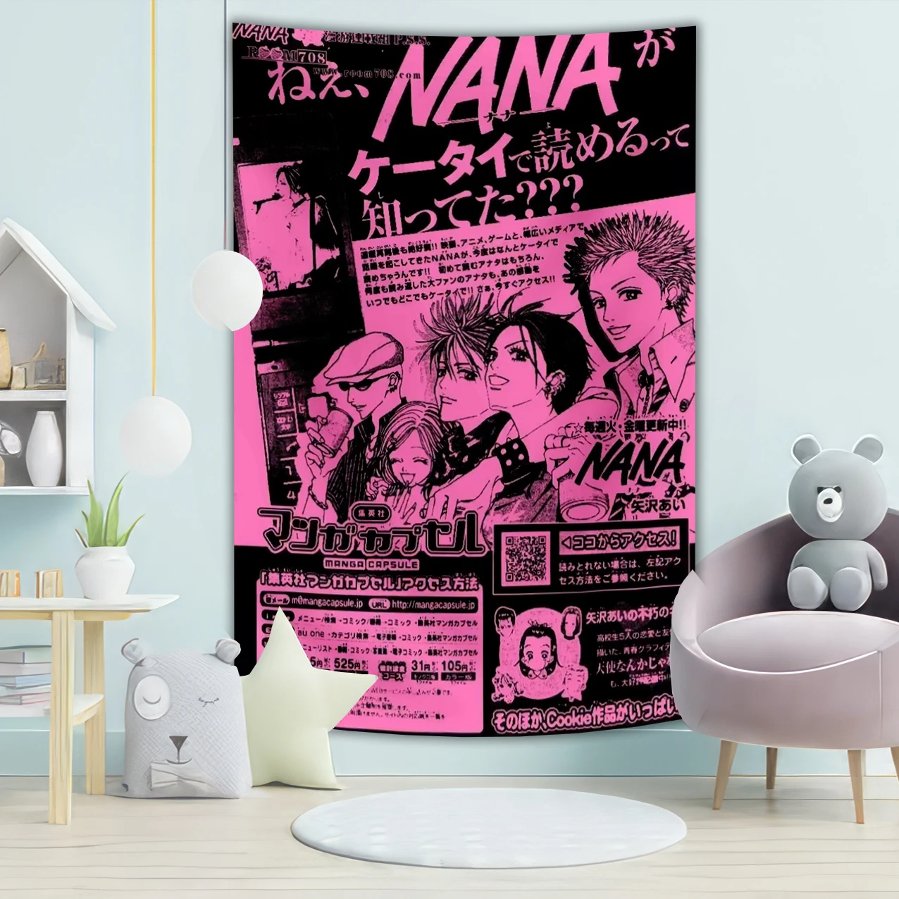 nana japanese classic anime cartoon wall tapestry decorative art poster for bedroom