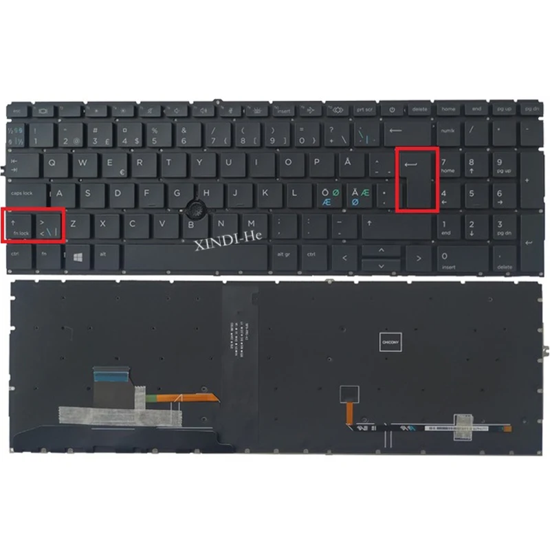 

Nordic Backlit Keyboard For HP EliteBook 850 G7 850 G8 855 G7 855 G8 with poniter NE Layout