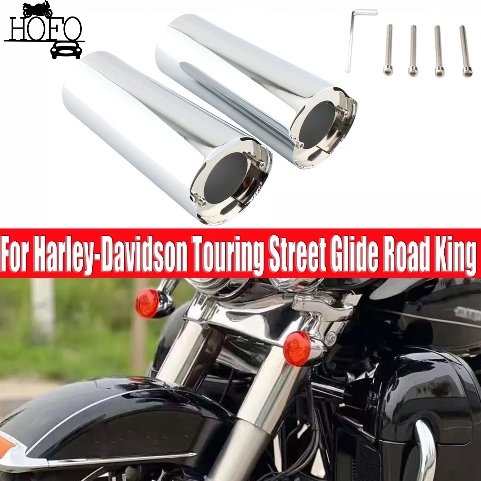 Front Fork Boot Slider Cover For Harley-Davidson Touring Street Glide Road King Fat Boy 2014-2024