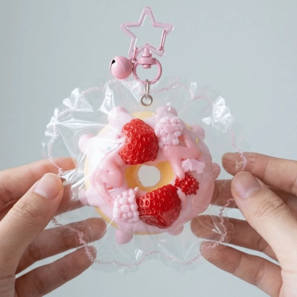 Food Grade Silicone Squishy Keychain Slow Rising Creative Donut Squishy Toy Bounce Shapable Cute Slow Rebound Toy Children Gifts