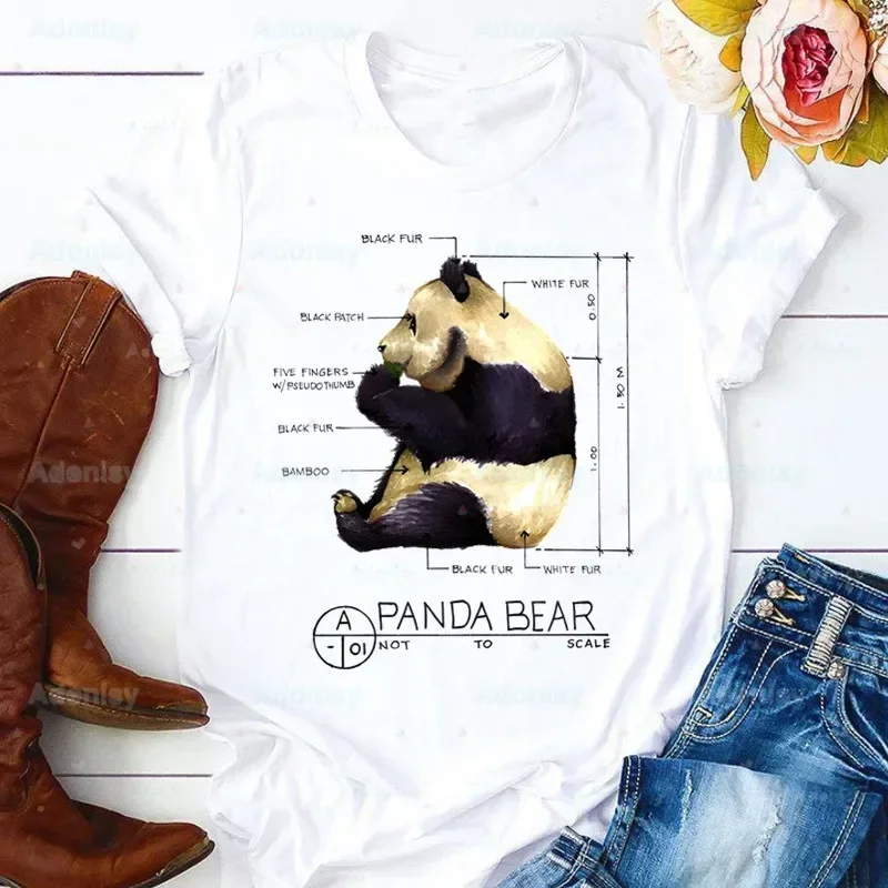 Panda I'm Not Lazy I Just Enjoy Doing Nothing Women Summer Short Sleeve Fashion Print Lady T-shirts T Shirt Ladies Womens