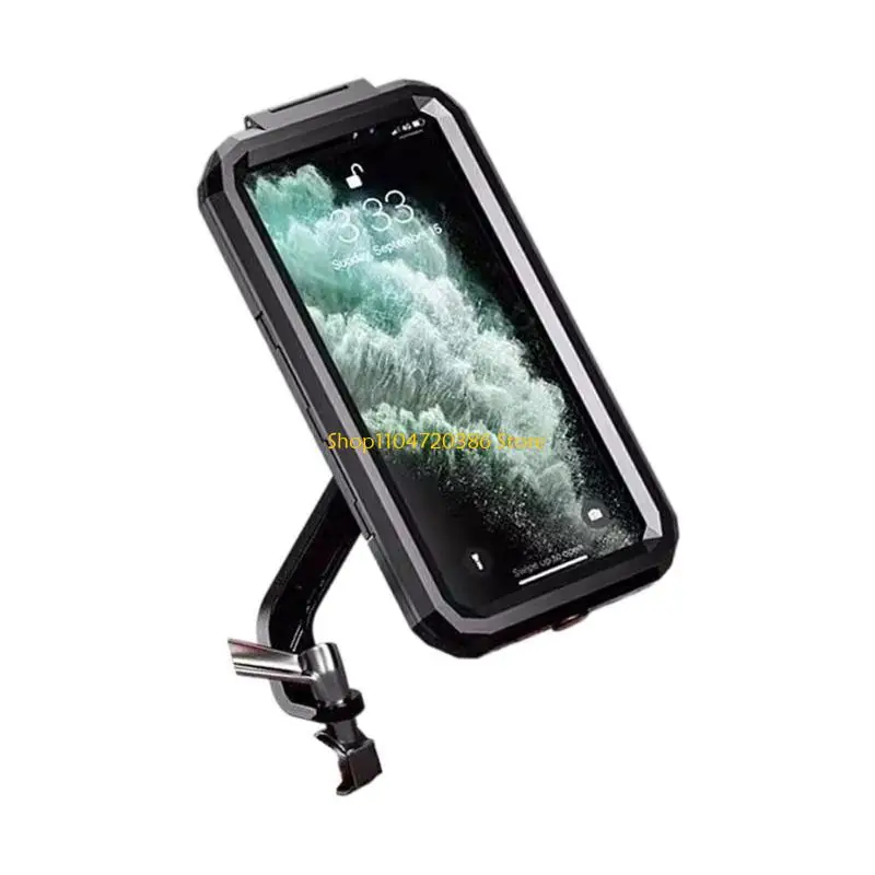 K0EA Shockproof ABS Motorcycle Phone Holder Adjustable Height 360 Rotation Secure Lock