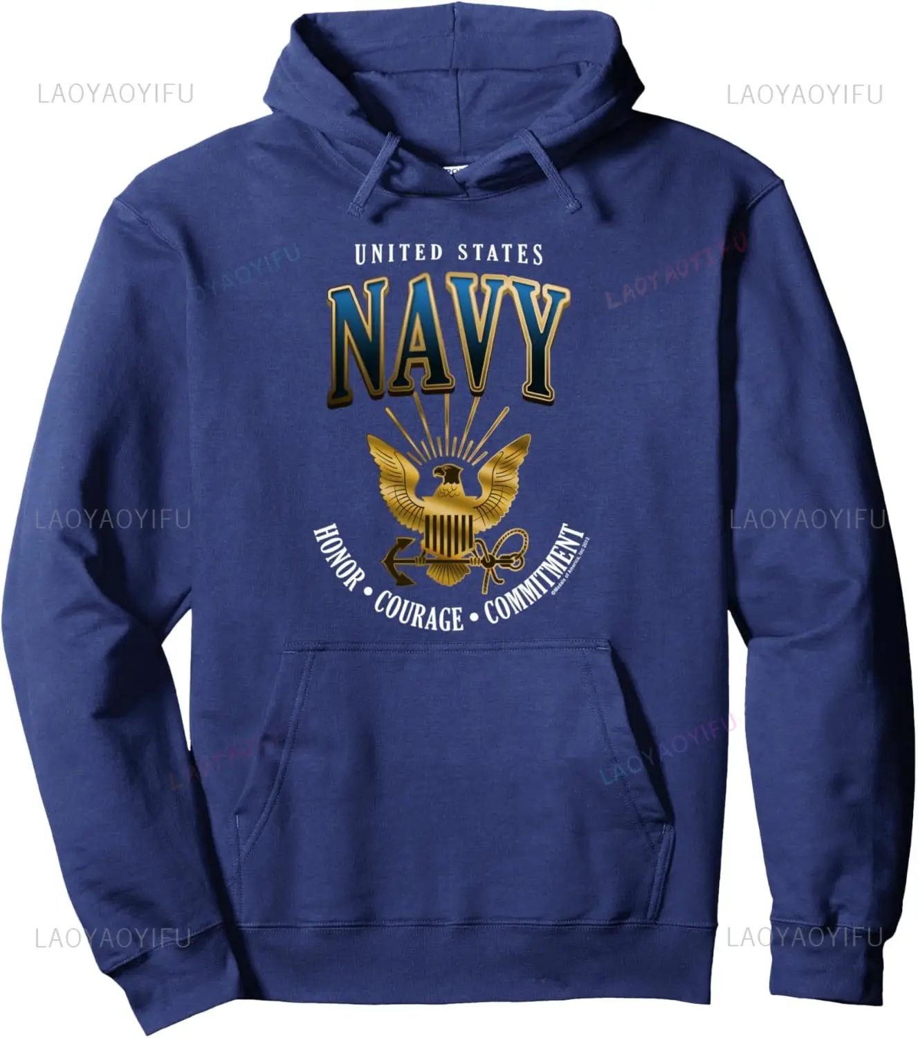 UNITED STATES NAVY HONOR-COURAGE-COMMITMENT Pullover Hoodie Unisex Autumn Streetwear Tops Funny Hoodie