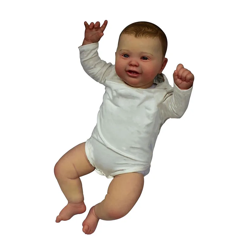 60Cm Baby Boy Soft Body Reborn Toddler Lifelike Stuffed Animal Doll With Painted Hair Gifts For Adults Collector