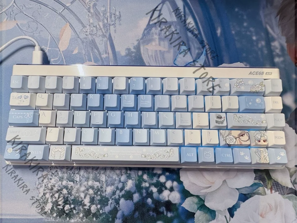 Sylus Anime Mechanical Keyboard Keycap Mascot Set Love and Deepspace Wedding Series Cosplay Computer Gradient Heart Craft