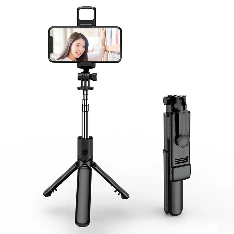 Wireless Selfie Stick Tripod Stand with Light Bluetooth Remote Extendable Tripod for iPhone Mobile Phone Tiktok Live Streaming