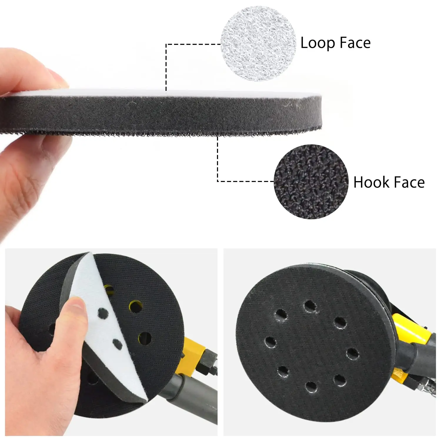 2 pçs 5 Polegada 125mm 8 furos gancho e laço esponja de densidade macia almofada amortecedor interface para festool lixadeira polimento moagem
