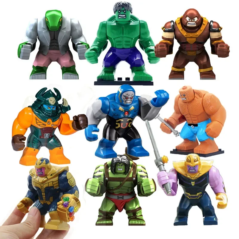 

Anime Figure Marvel Mini Block Avengers Super Hero Hulk Annihilator Assembly Block Handmade Boys Toy Children's Gift