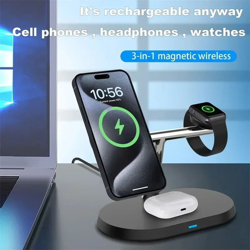 

30W 3 in 1 Magnetic Wireless Charger Stand Fast Charging Dock Station for