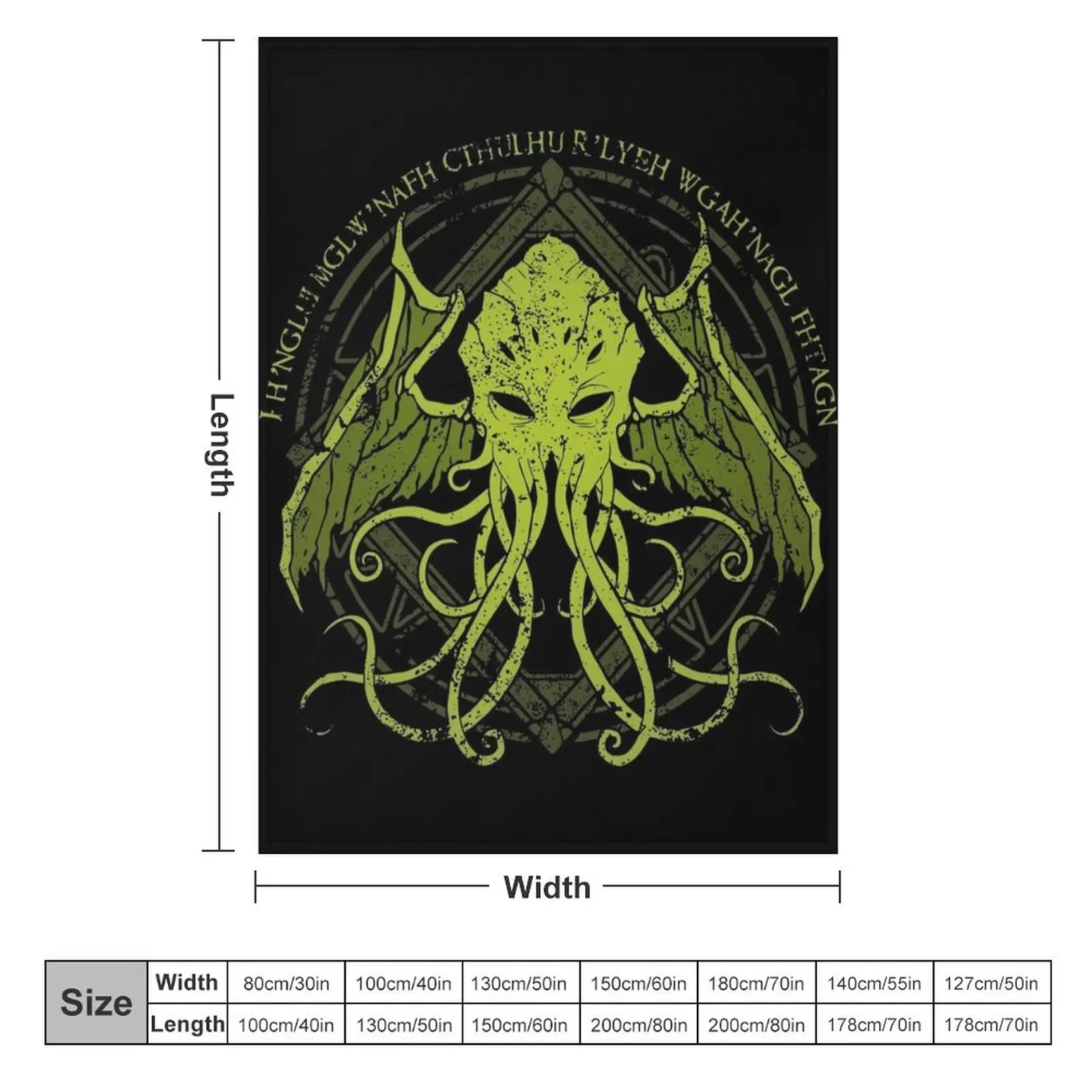 Cthulhu - Lovecraft - Distressed chant design v2 Throw Blanket Fluffy Shaggy Comforter Warm Retros Blankets