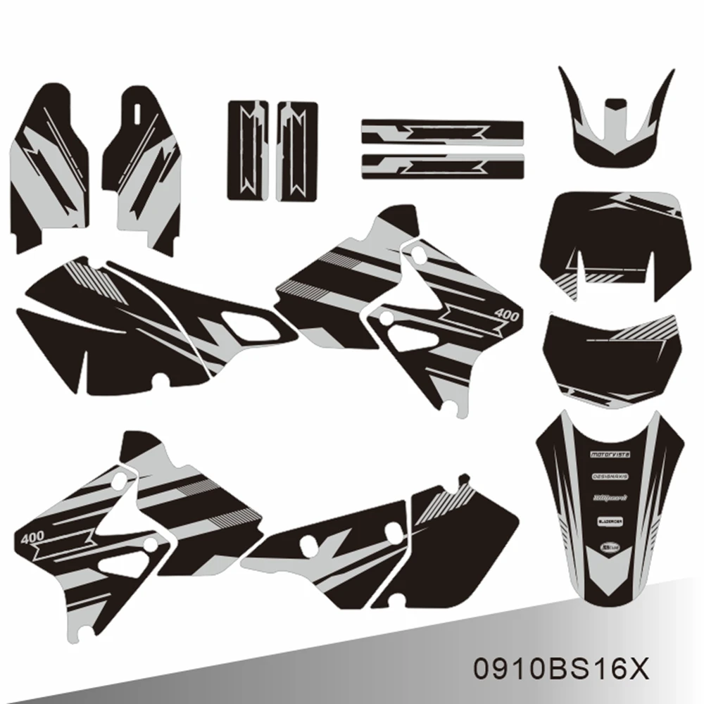Full Graphics Decals Stickers Motorcycle Background Custom Number Name For SUZUKI DRZ400 SM S E DRZ 400 SM S E 2000-2020