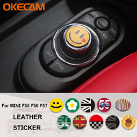 For MINI Cooper F55 F56 F57 Car Central Control Multimedia Button Cover Trim Knob Sticker For MINI Cooper F56 Accessories