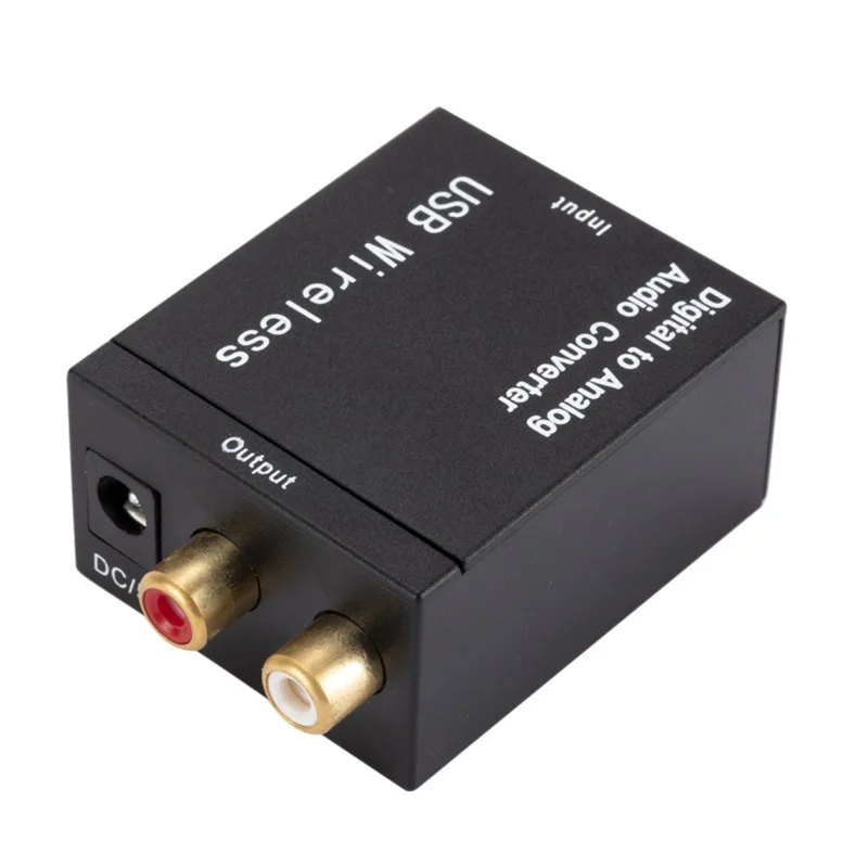 Conversor de Áudio Digital para Analógico, Suporte Bluetooth, Fibra Óptica, Toslink, Sinal Coaxial, RCA, R, L, Decodificador, SPDIF, DAC