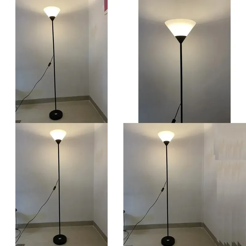 Nordic Simple Metal Floor Lamp with Shade LED Wrought Iron Standing Light for Living Room Modern Vertical Lamp Home Decor