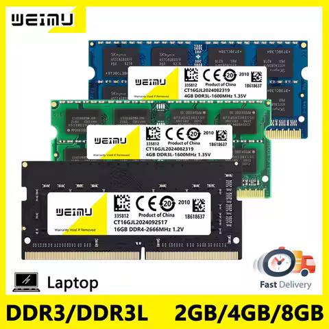 DDR3 DDR3L 2GB 4GB 8GB Laptop Memories Ram PC3 1066 1333 1600 1866Mhz PC3L 8500 10600 12800 204Pin Sodimm Notebook Memory Ram