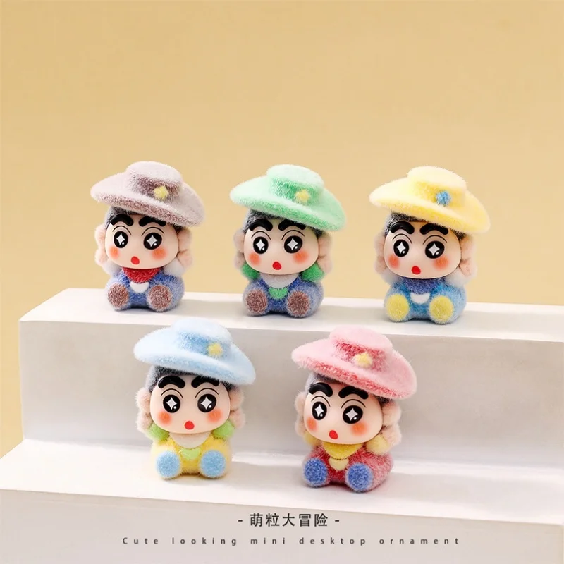 Cartoon Flocking Cowboy Shin-chan Niedliche Puppe Trendspiel Live-Match-up Blindbox Wohnzimmer Desktop Kleine Ornamente Blindbag als Geschenk – Detail 4