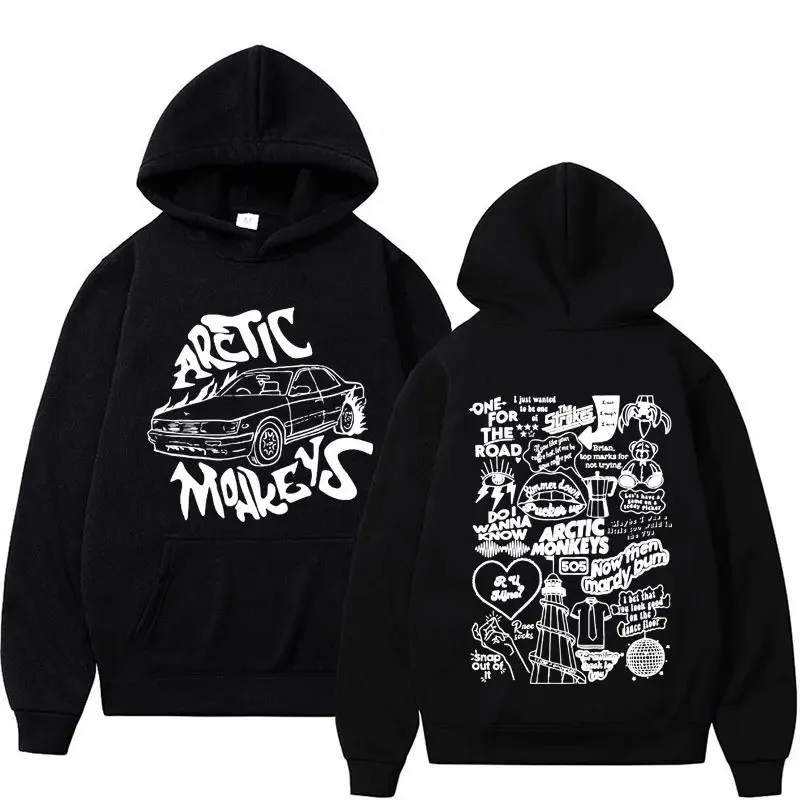 New cross-border European and American Arctic Monkey band peripheral printed hoodie for both men and women in spring and autumn