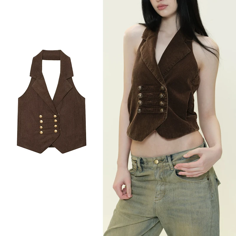 Women's Tops Blouse Summer 2026 New Chic Youth Hanging Neck Slim V-neck Unique Party Tops Women's Street Chic Summer Blouse