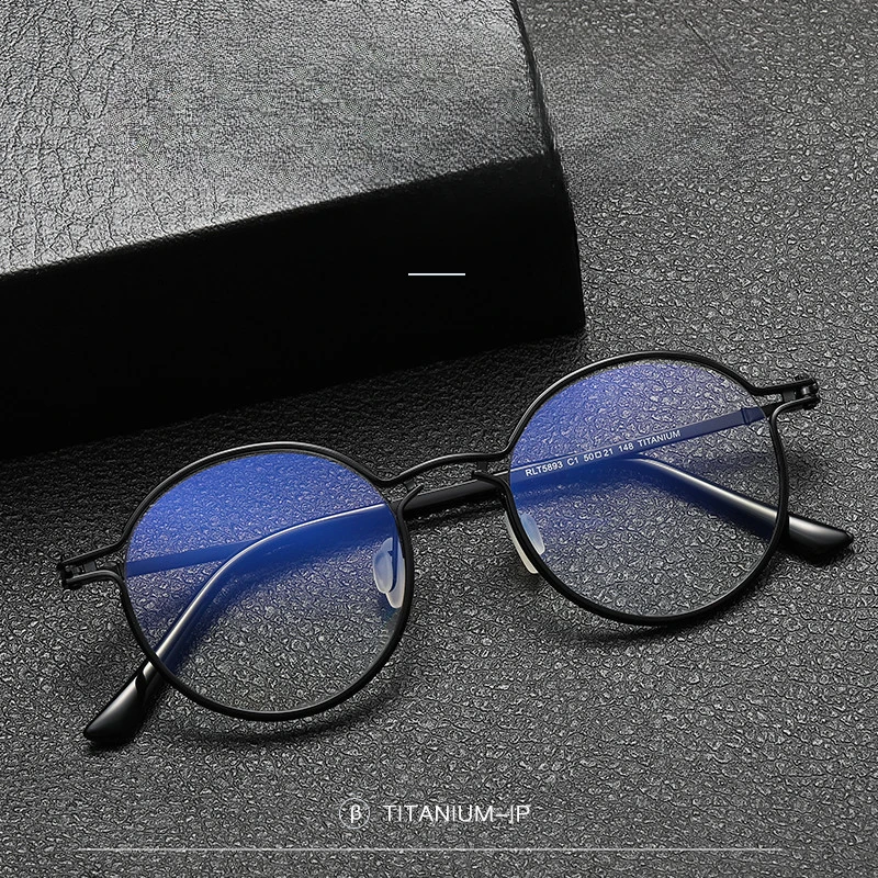 

New Pure Titanium Retro Optical Glasses Frame Unisex Lock Style Eyeglass Frame Can Be Paired with Myopia Glasses Eyeglass Frame