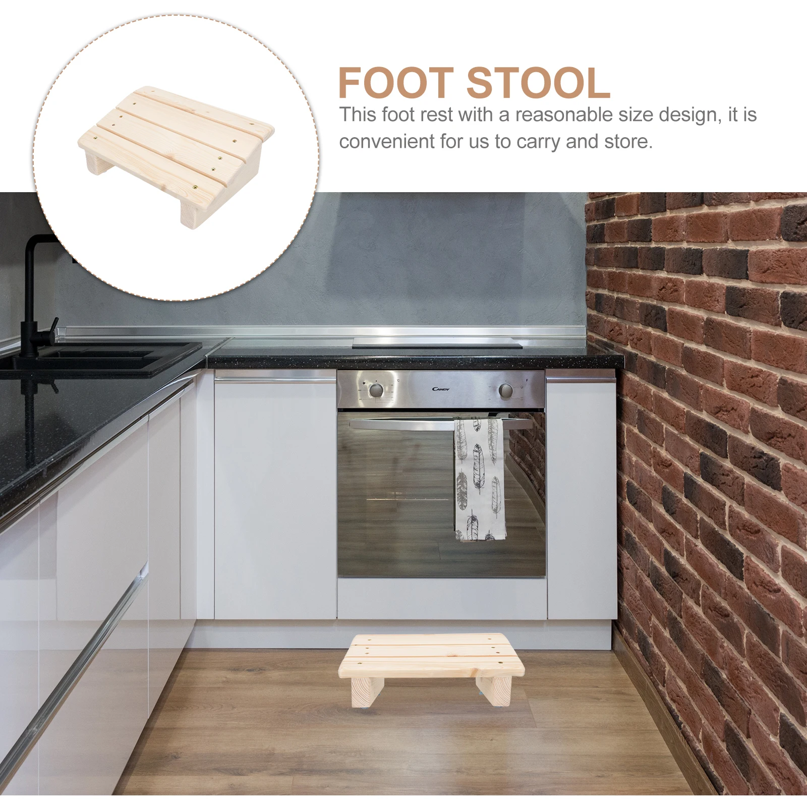 

Wooden Foot Stool Ergonomic Under Desk Rest for Office Home Portable Slanted Footrest Wellness Design Practical Helper Desk