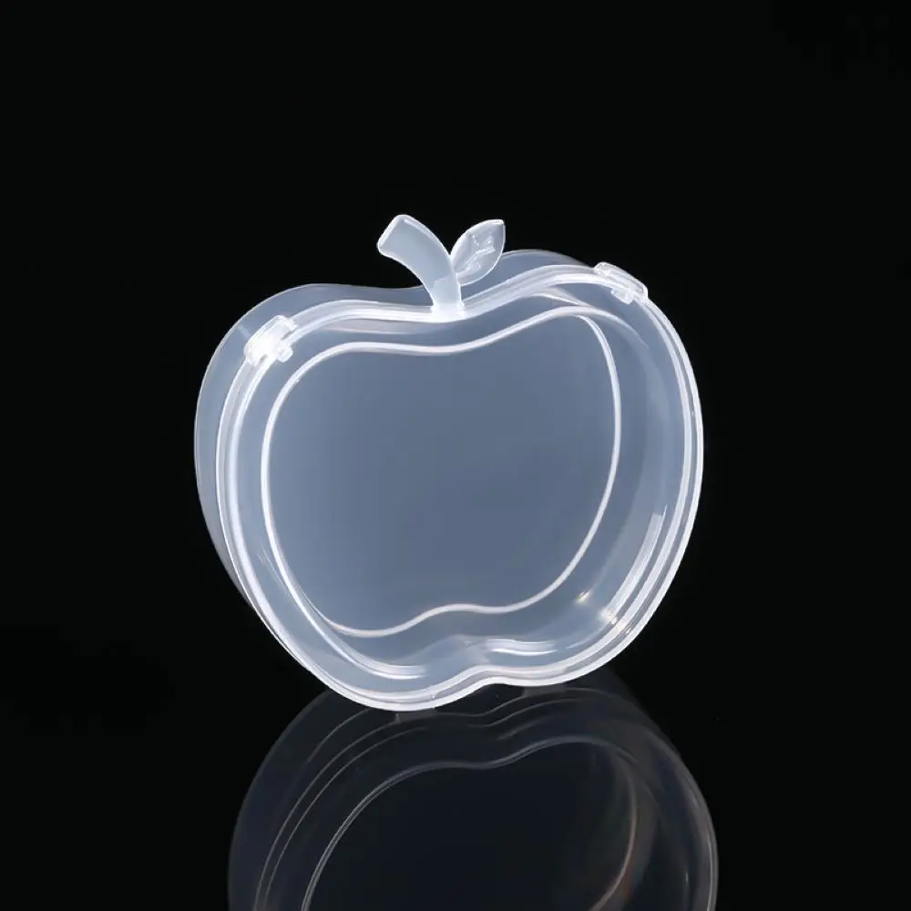 1/5pcs Rectangular and Apple Shaped Plastic Transparent Storage Portable Sealed Storage Box with Lid Jewelry Anti Oxidation Boxs
