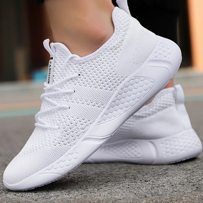 Damyuan Fashion pria kasual kulit sepatu Mesh bernapas Sneakers pria desainer Tenis pria sepatu datar pria loafer Zapatillas Hombre