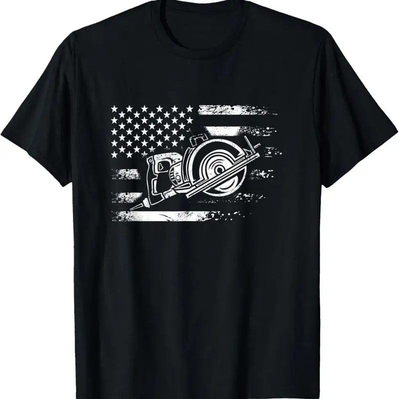 

Забавный плотник с флагом США, столярная футболка