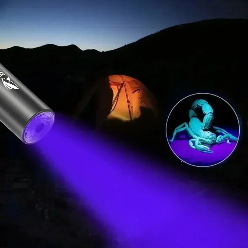 365nm UV Flashlight USB Rechargeable LED Ultraviolet Torch Ultra Violet Lights Inspection Lamp Pet Urine Stain Detector Tools