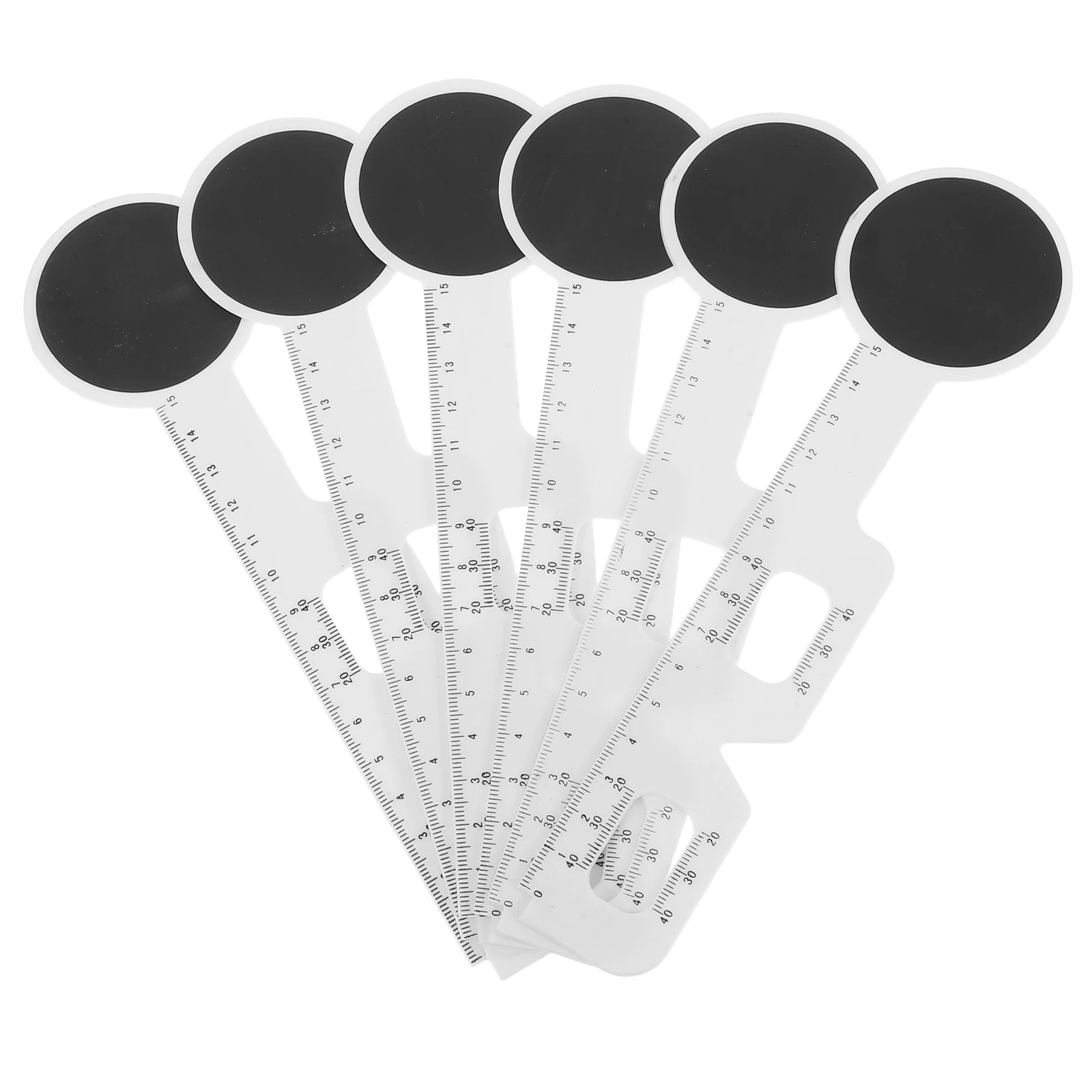 

6 pcs Optometry Tool Glasses Pupil Distance Measurement Plastic Eyeglass Spacer Meter Ruler Student Accurate PD Ruler Portable