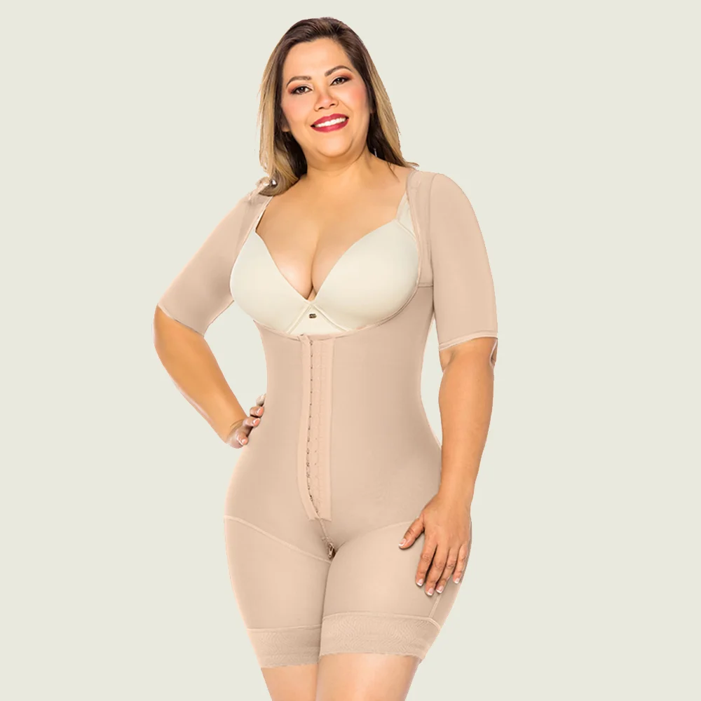 Faja Colombianas Compression Open-bust Long Sleeves Shapewear Butt Lifter Post-operative Underwear Slimming Body Shaper