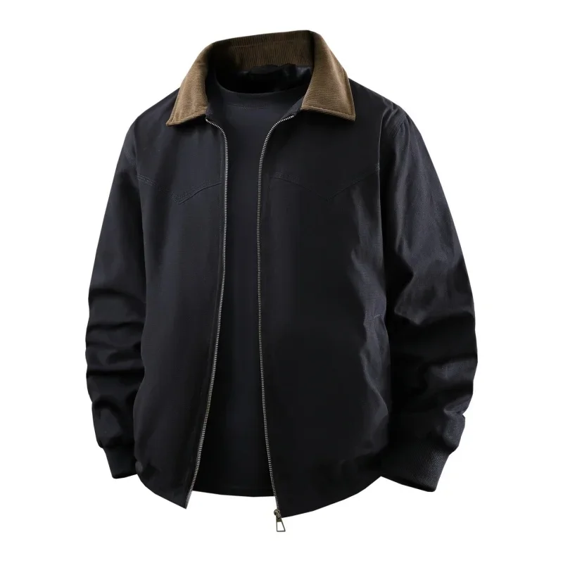 Outdoors Exercise Solid Comfort Men Jacket New Casual Versatile Tops Spring Autumn Loose Simplicity Fashion Lapel Coat Men
