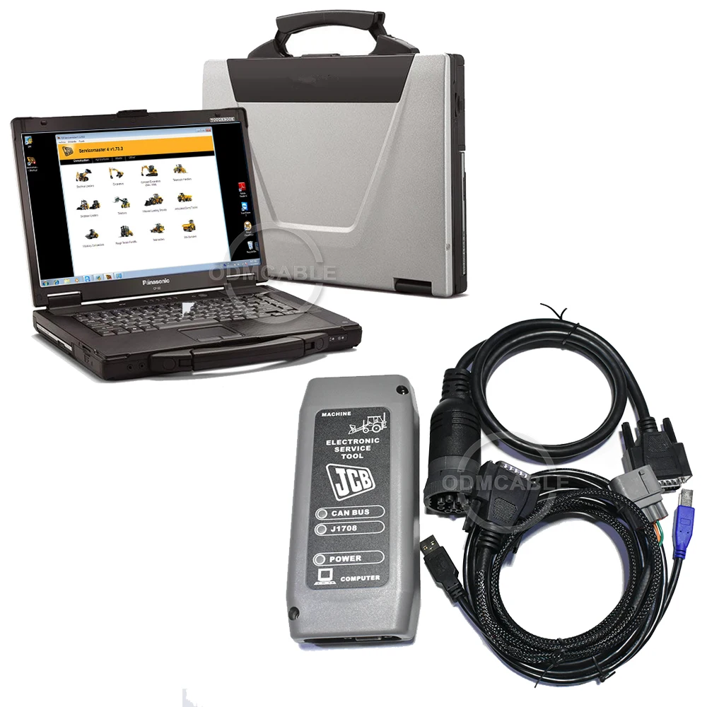 For JCB Excavator Truck Scanner Auto Service tools full kit with cf52 laptop V1.7 JCB pro service software