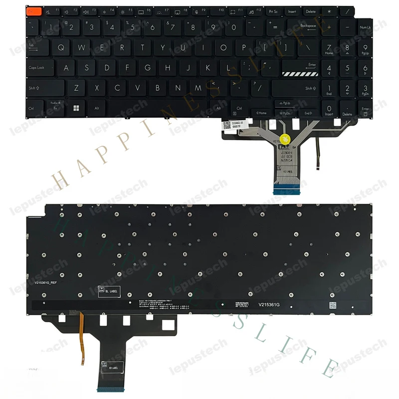 

OM+ FOR ASUS VIVOBOOK S15 S5504VA K5504VA S5504V black backlit US keyboard
