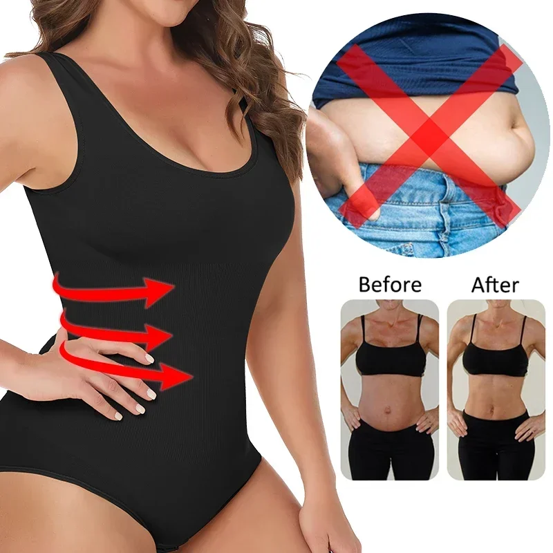 Women Shapewear Waist Trainer Bodysuits Tummy Control Full Body Shaper Tank Tops Jumpsuits