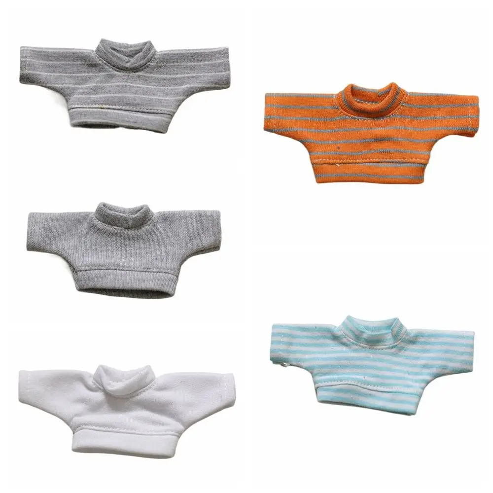 Cotton Doll Clothes Undershirt Solid Color Hoodie Plush Doll Clothes 15cm Stripe Doll Accessories No Attributes Doll Clothes
