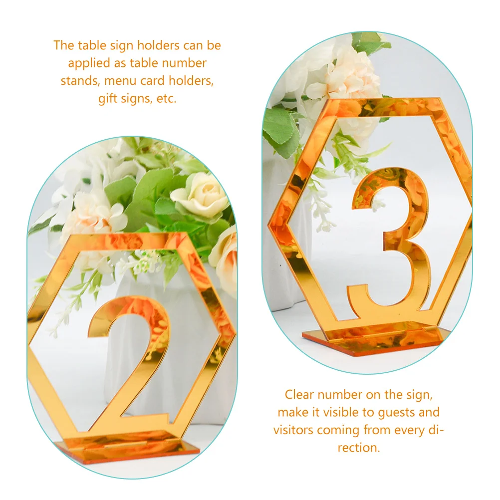 

10pcs Digital Table Number Plate Heavy Duty Wedding Party Holders Clear Acrylic Tent Numbers Reusable Banquet Signs Cafe