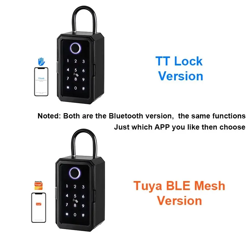 RAYKUBE Electronic Key Box Fingerprint Password IC Card Bluetooth TTlock / Tuya Smartlife Security Portable Boxes For Keep Keys