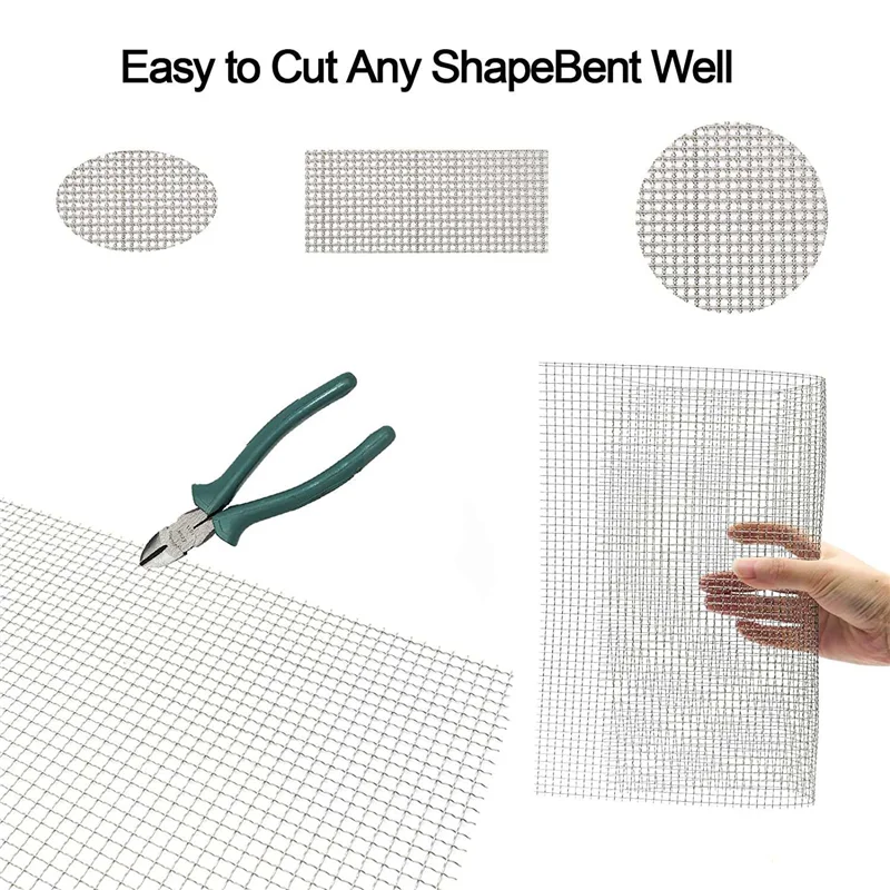 ABLK 4 шт. 21 см x 30 см серебряная проволочная сетка прочные металлические сетчатые листы для проектов DIY нержавеющая сталь 304 сетчатый экран без ржавчины