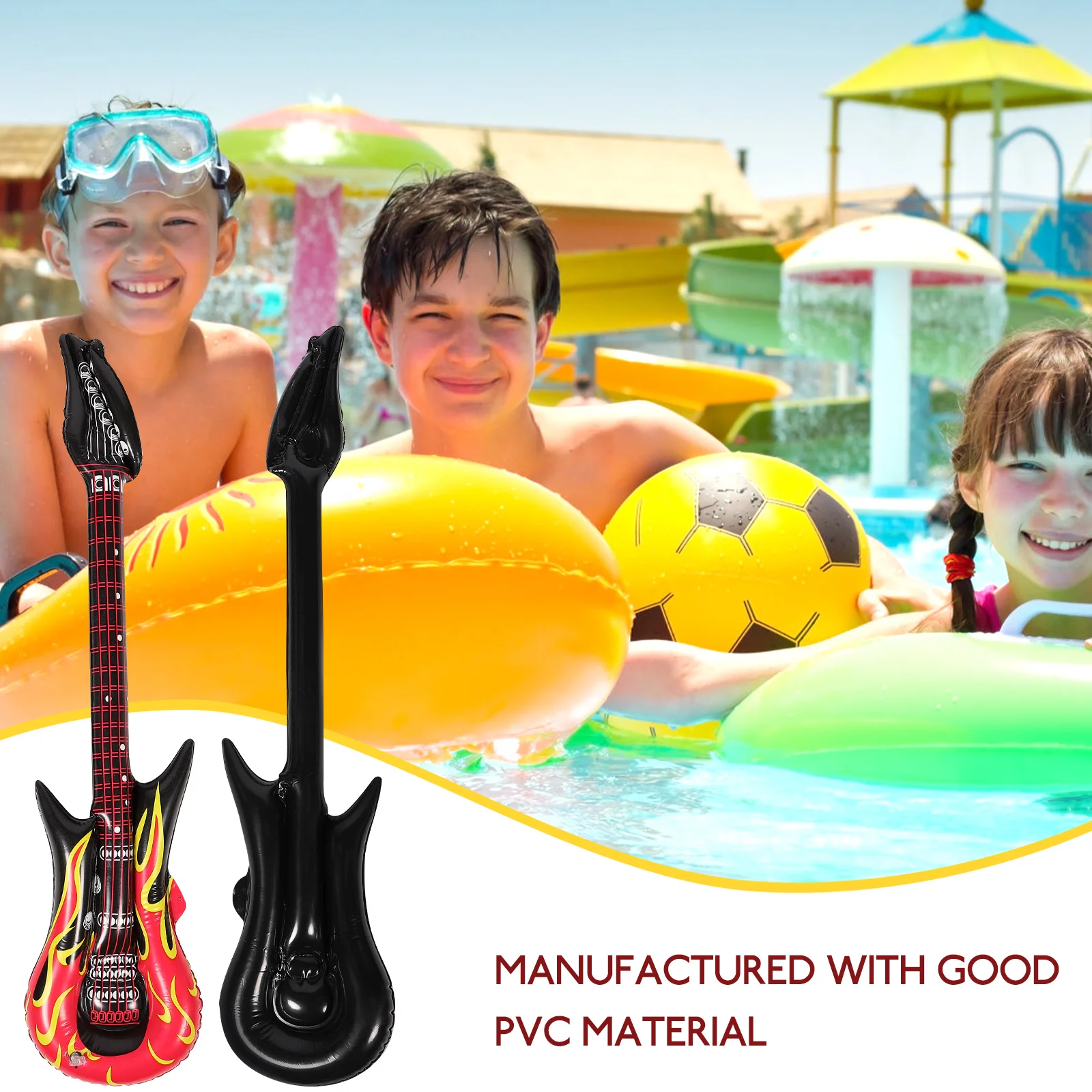 Inflatable Guitars Kid Party Interesting Inflatable Instruments Pool Inflatable Toys Kids Inflatable Guitar Party Ornaments