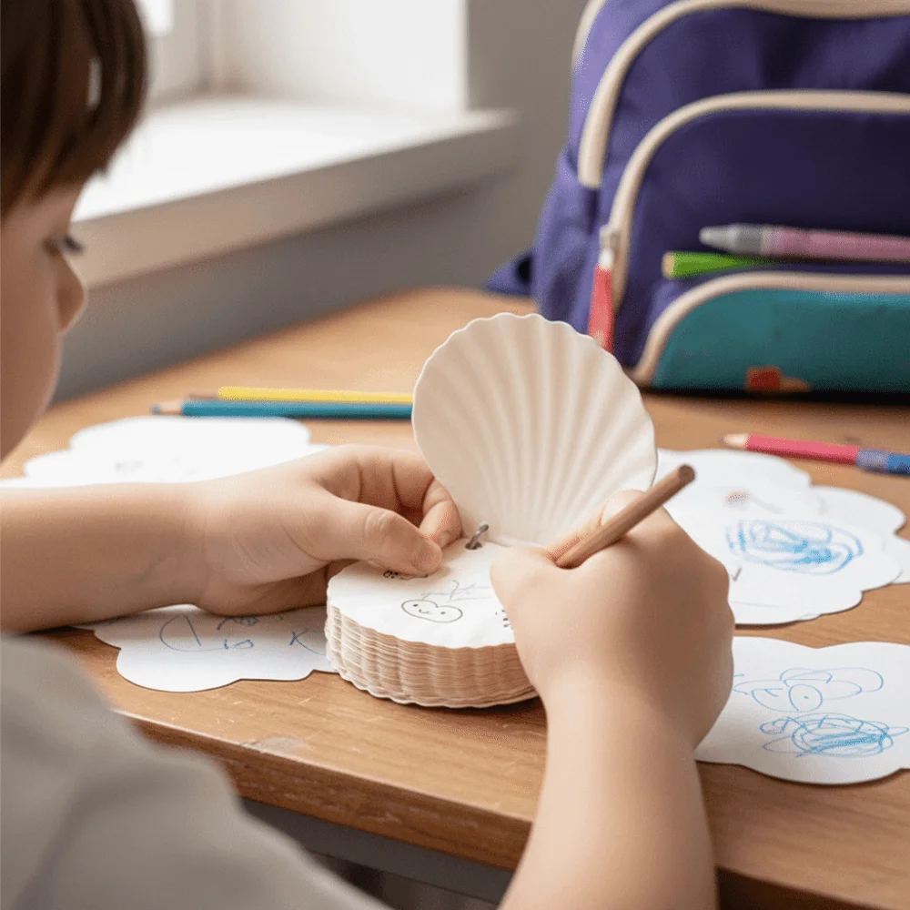 Natural Seashell Seashell Notebook Multi-Purpose Blank Inner Pages Memo Pad Portable Design Diary Book Students Use