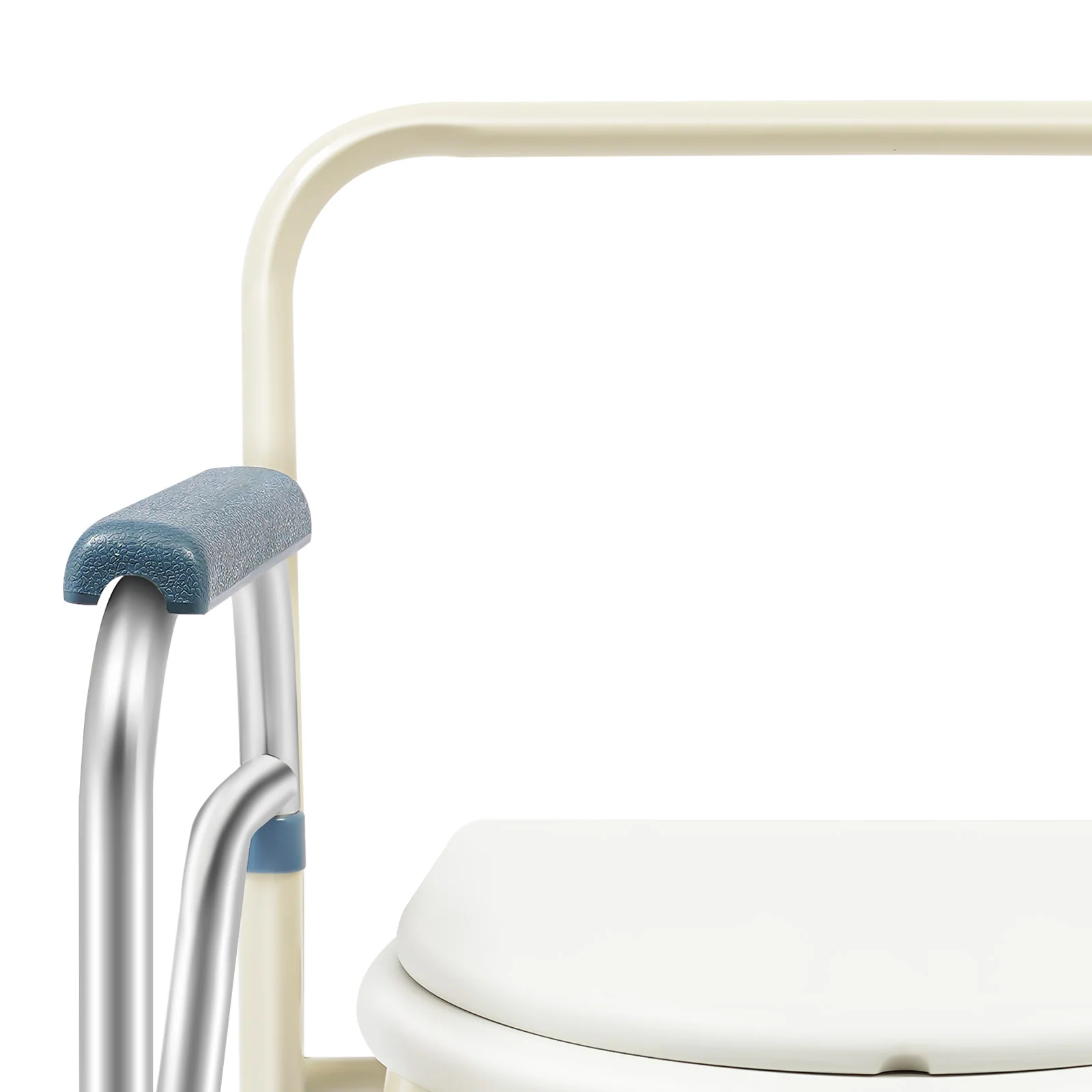 Leichter, faltbarer Toilettenstuhl, perforierte Stühle, Sicherheits-Toilettenstuhl mit verstellbarer Höhe für ältere Menschen – Detail 9