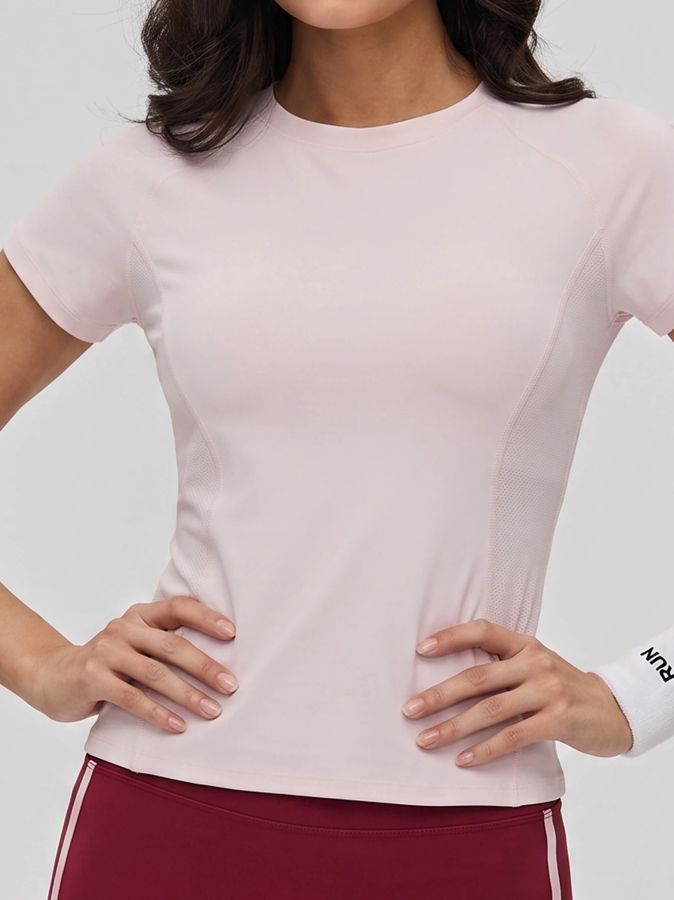 Women Cool Feeling Quick Dry Yoga T Shirt Round Neck Raglan Short Sleeve Mesh Breathable Slim Fit Workout Gym Sports Top For Low