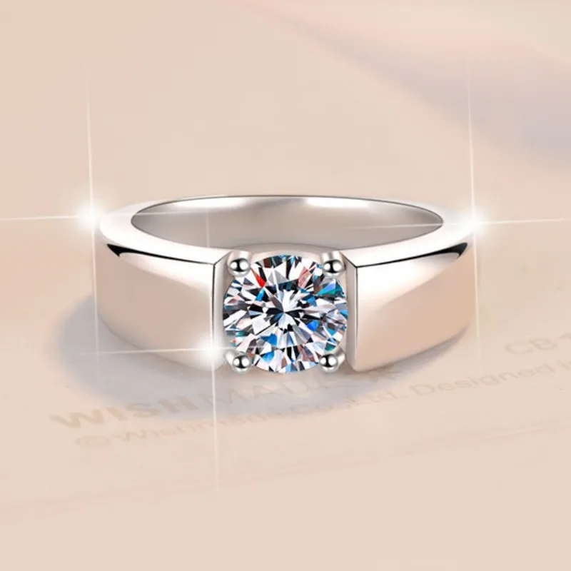 0,5-2 CT D Farbe Moissanit Verlobungsring für Frauen 925 Sterling Silber vergoldet Solitärringe Großhandel