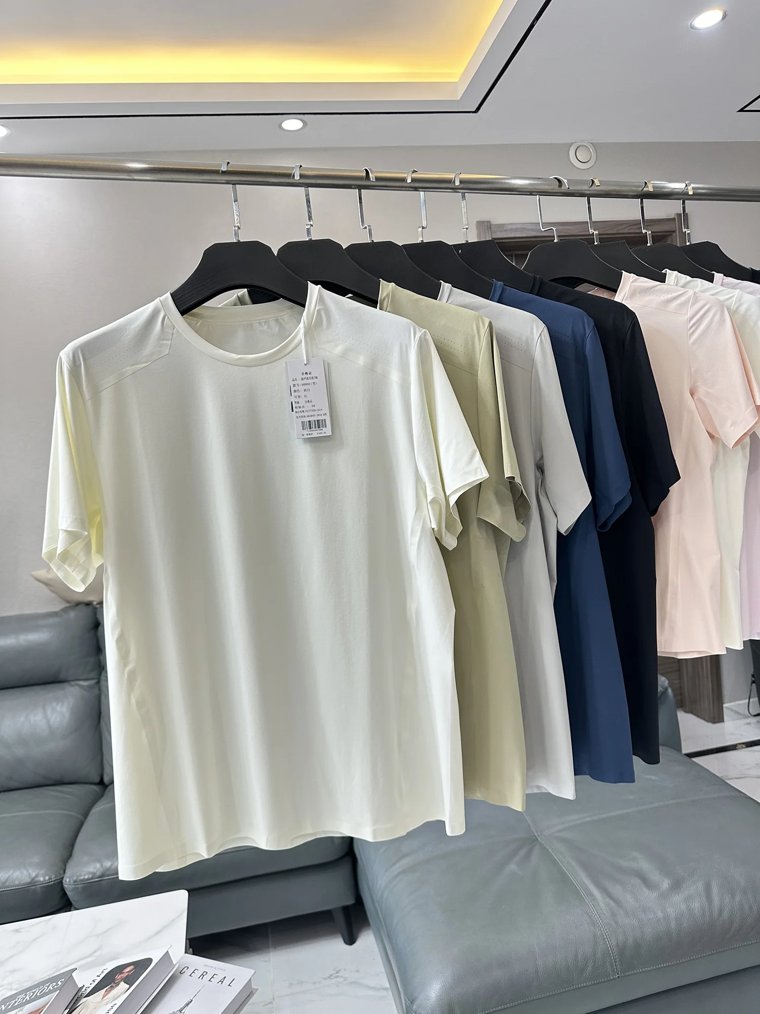 Couple's Style Quick Dry Breathable Cool Feeling Soft Versatile Glued Short Sleeve T-Shirt Fashionable Urban Casual round Neck