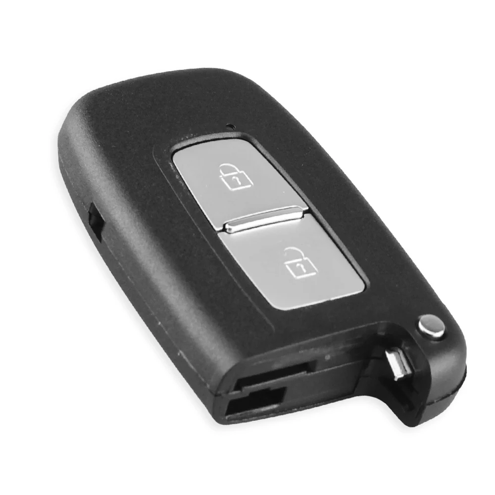 KEYYOU dostęp bezkluczykowy obudowa pilota pasujące do Hyundai Genesis Coupe Sonata Equus Veloster 2 przyciski klucz zdalny Smart Card Shell