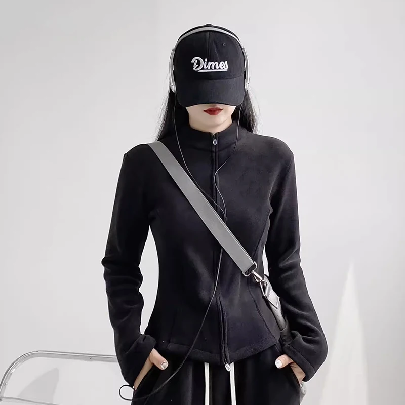 

Флисовая толстовка без шапки, женская толстовка с капюшоном, белая весенняя рукав «летучая мышь», минимализм, круглый вырез, махровая фланелевая воротник-стойка, лента для девочек