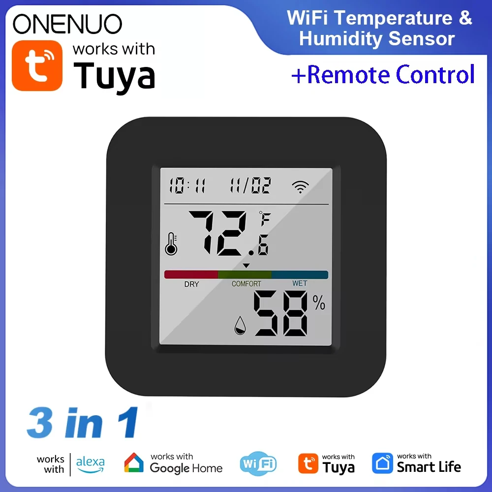 Tuya WiFi Temperature And Humidity Sensor IR Universal Remote Control Smart Life App Control Work With Alexa Google Home