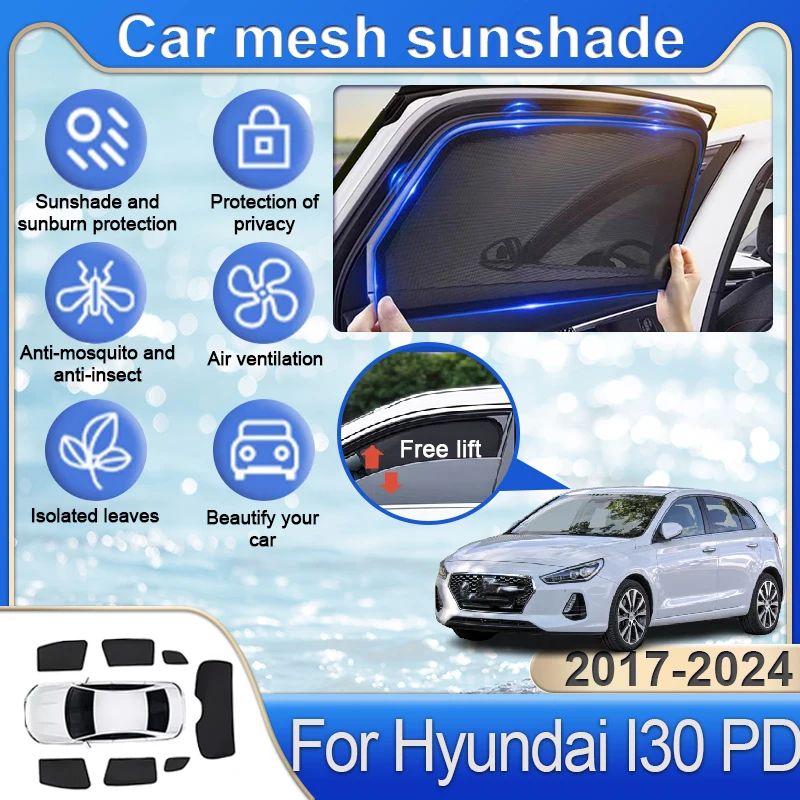 

For Hyundai I30 PD 2017~2024 2023 Sunshade Auto Windshield Hatchback Magnetic Sunshade Windshield Side Window Visor Tool Parts