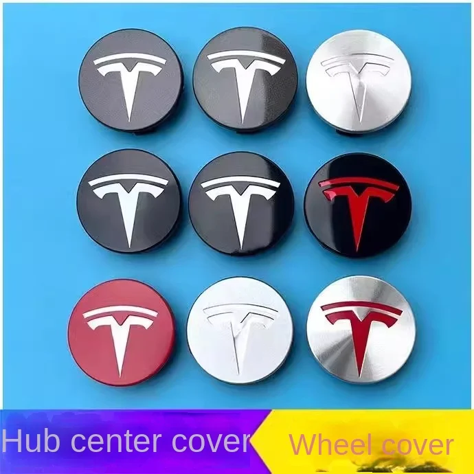 4pcs 56mm Wheel Hub Center Caps For Tesla Model 3 Model Y Badge Cover Hubcaps for Tesla Model Y X S 2023 Car Accessories